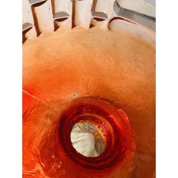 Glows Jeannette Glass Amberina Louisa Pedestal Footed Bowl Compote Ombre 1950s - Picture 10 of 13